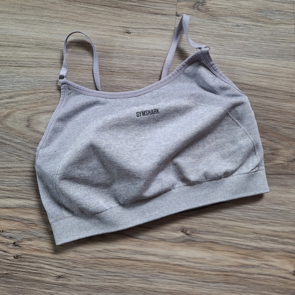 Gymshark Flex Strappy Sports Bra Gray Size Medium Like New - Picture 1 of 3